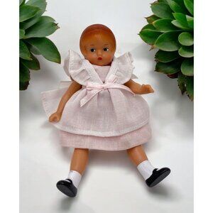Vintage Effanbee Wee Patsy Doll with Pink Dress and Bow Composite